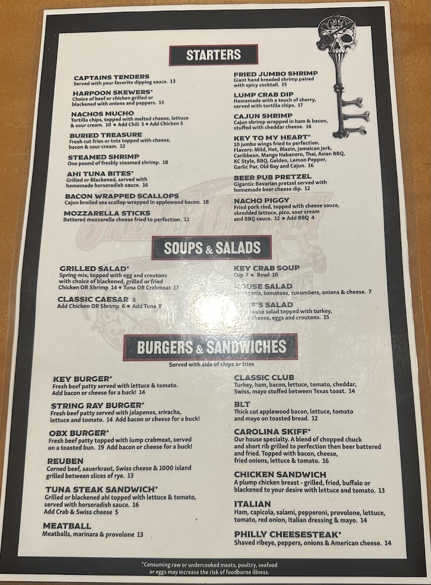 Skeleton Key Bar and Grille Menu - Image 4