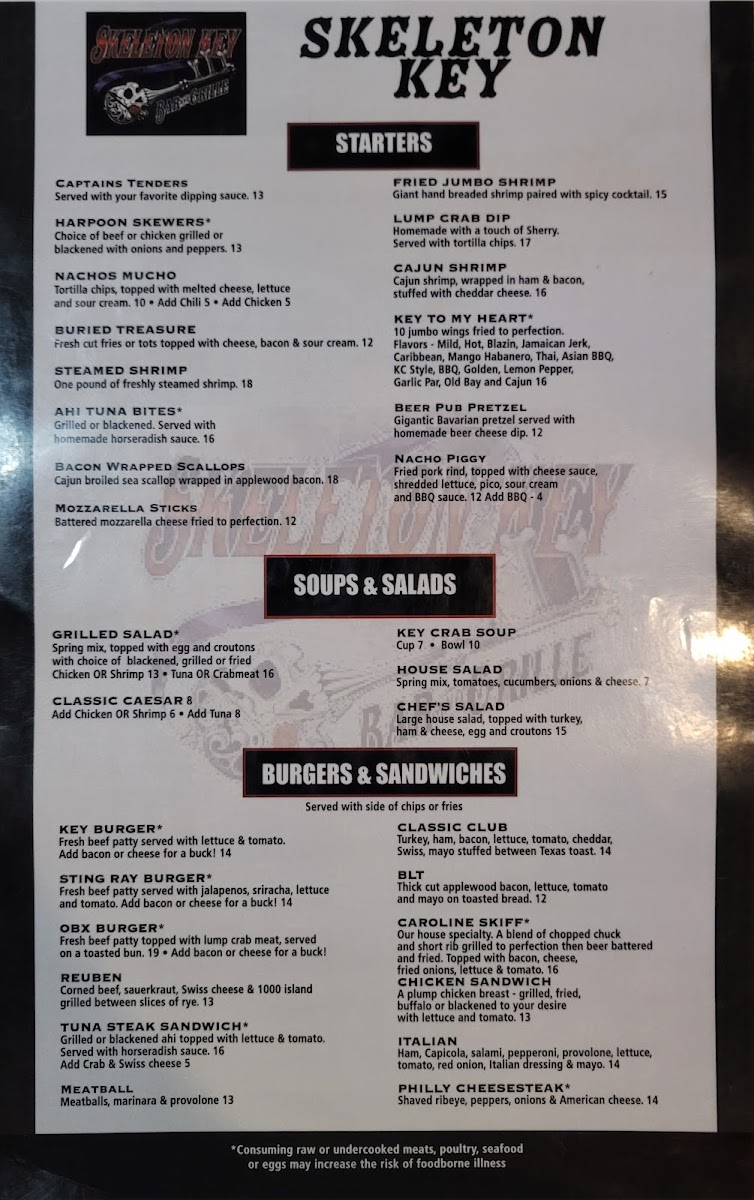 Skeleton Key Bar and Grille Menu - Image 6